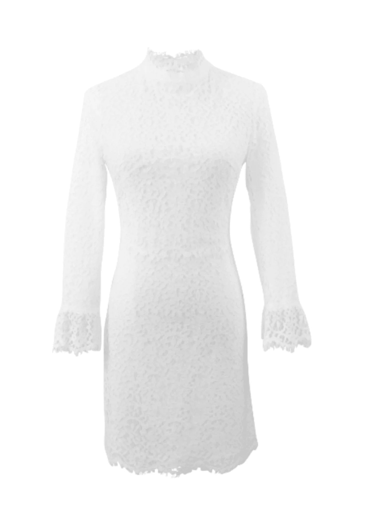 Off-weißes Spitzen-Mini-Kleid