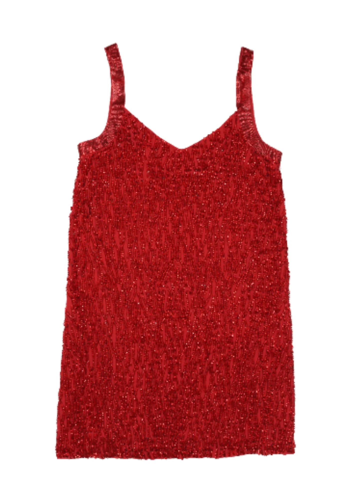 RED SEQUINED DRESS