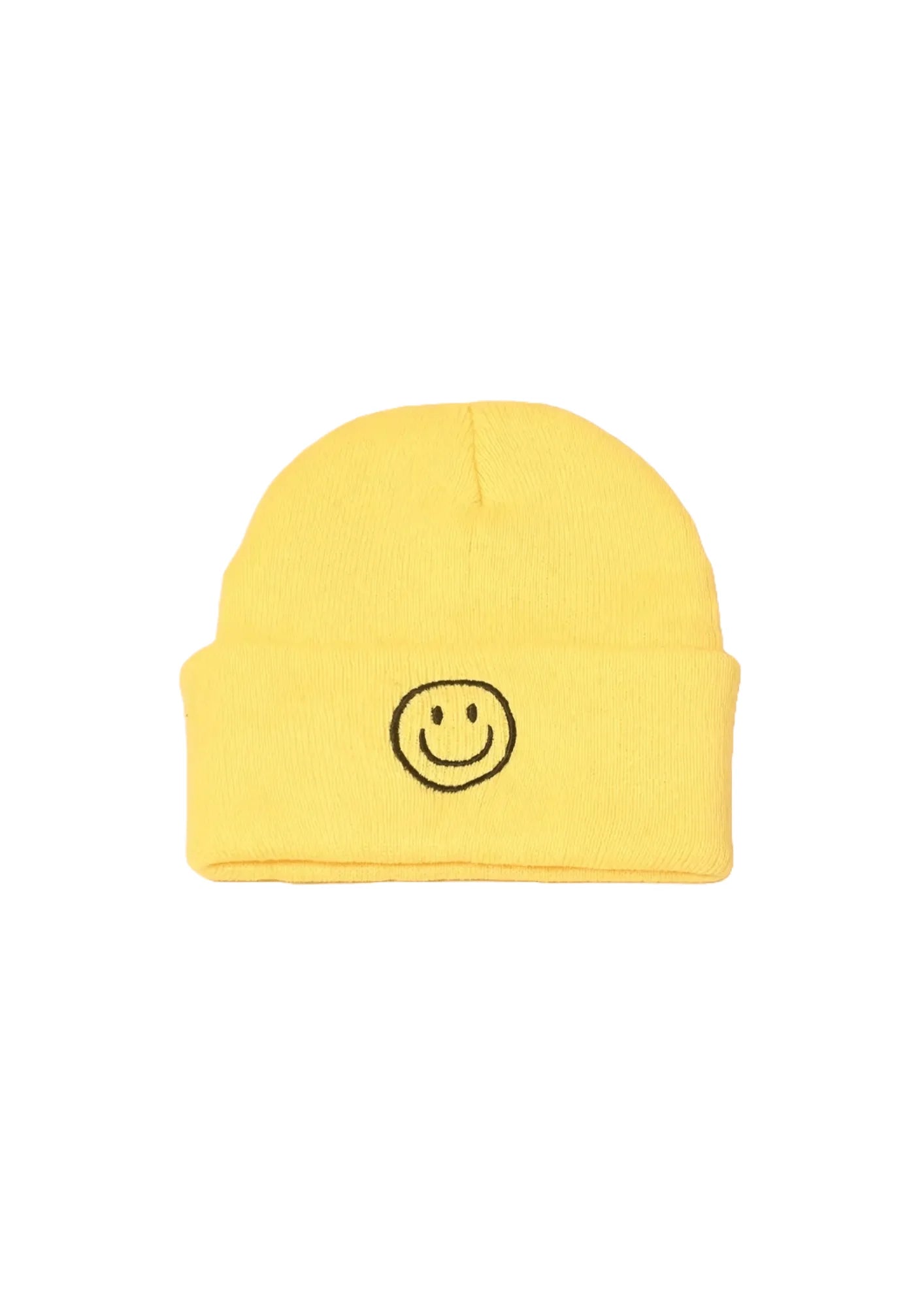 Gelbe Smiley -Mütze