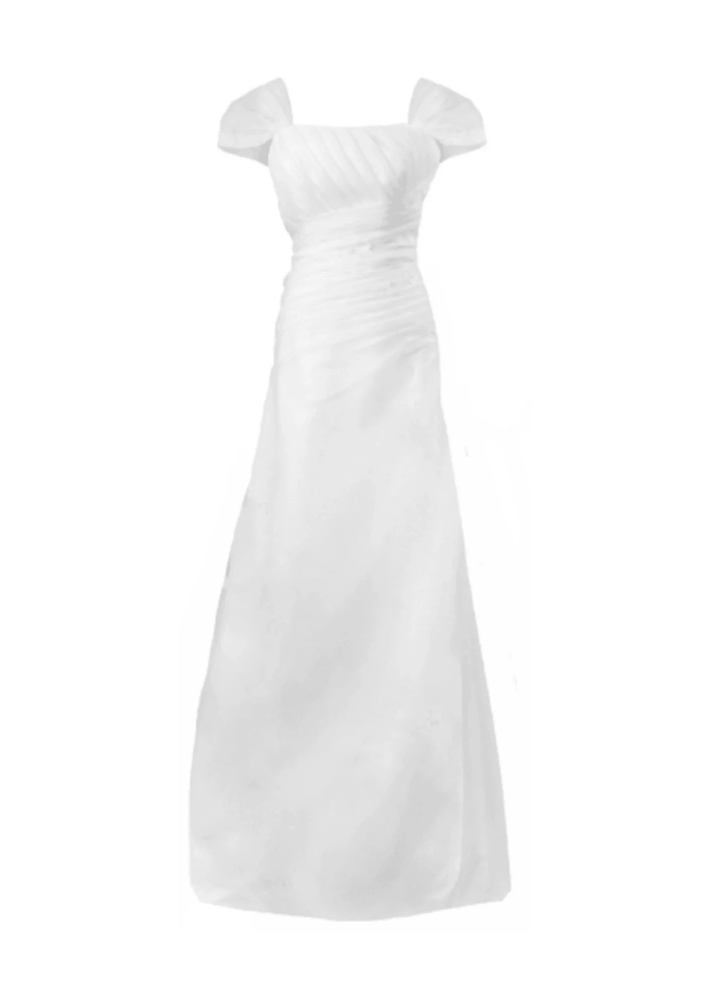 Weißes Hochzeitskleid mit langem Zug