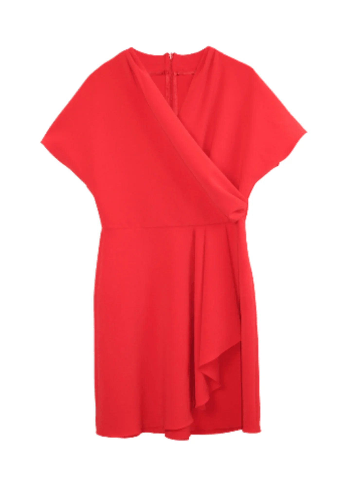 h&m wrap dress red Women's Red Crinkled Wrap Dress