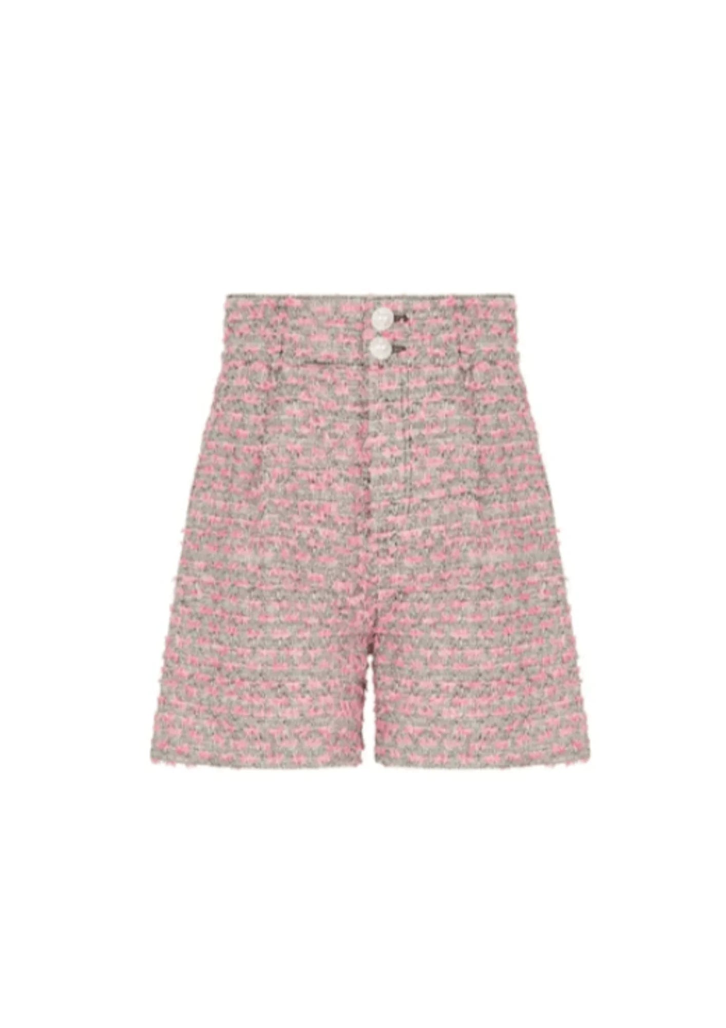 PINK COTTON BLEND TWEED SHORTS codressing