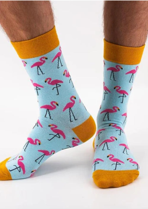 Blaue Flamingo -Socken