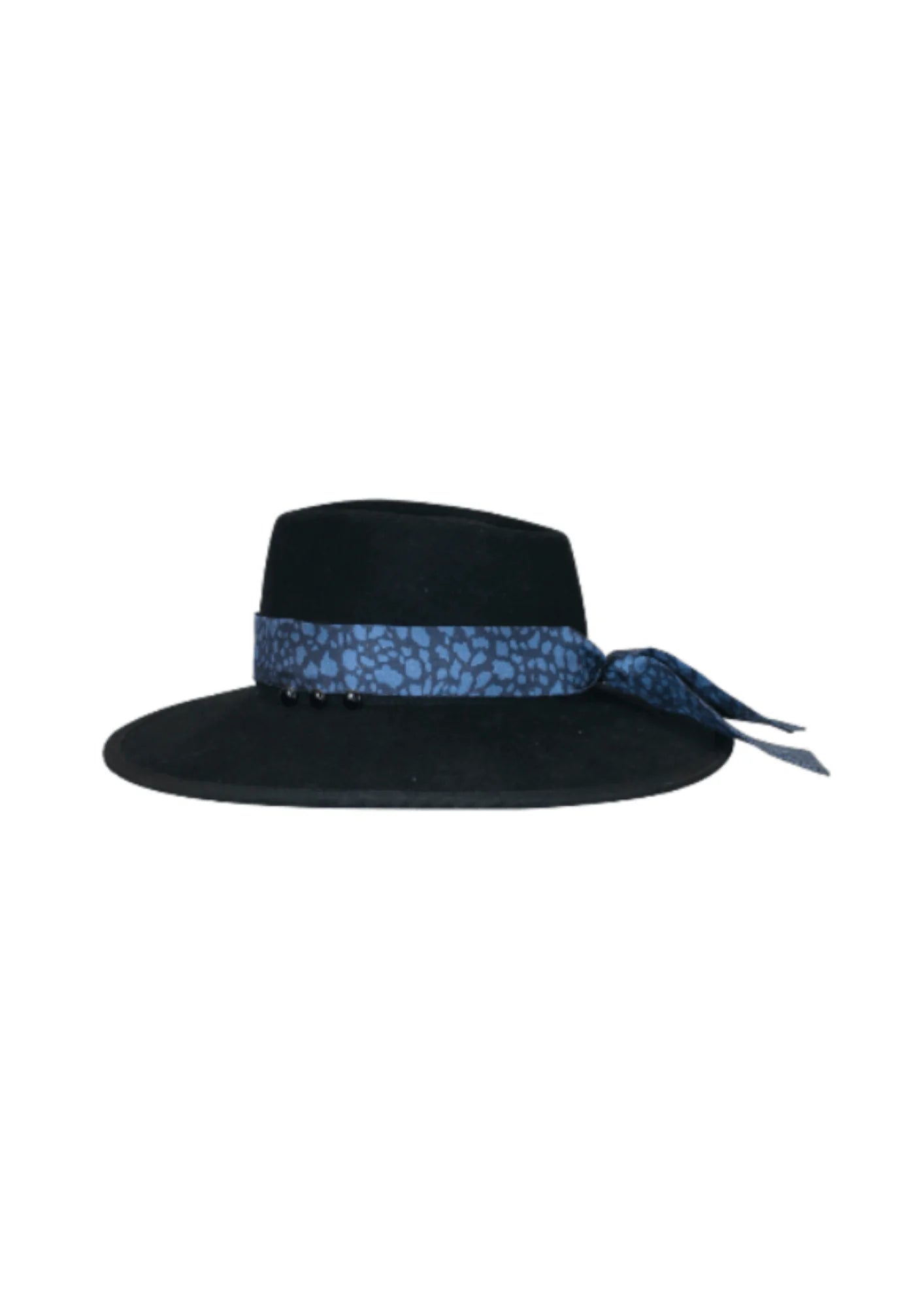 Schwarzer Hut mit austauschbarer Foulard