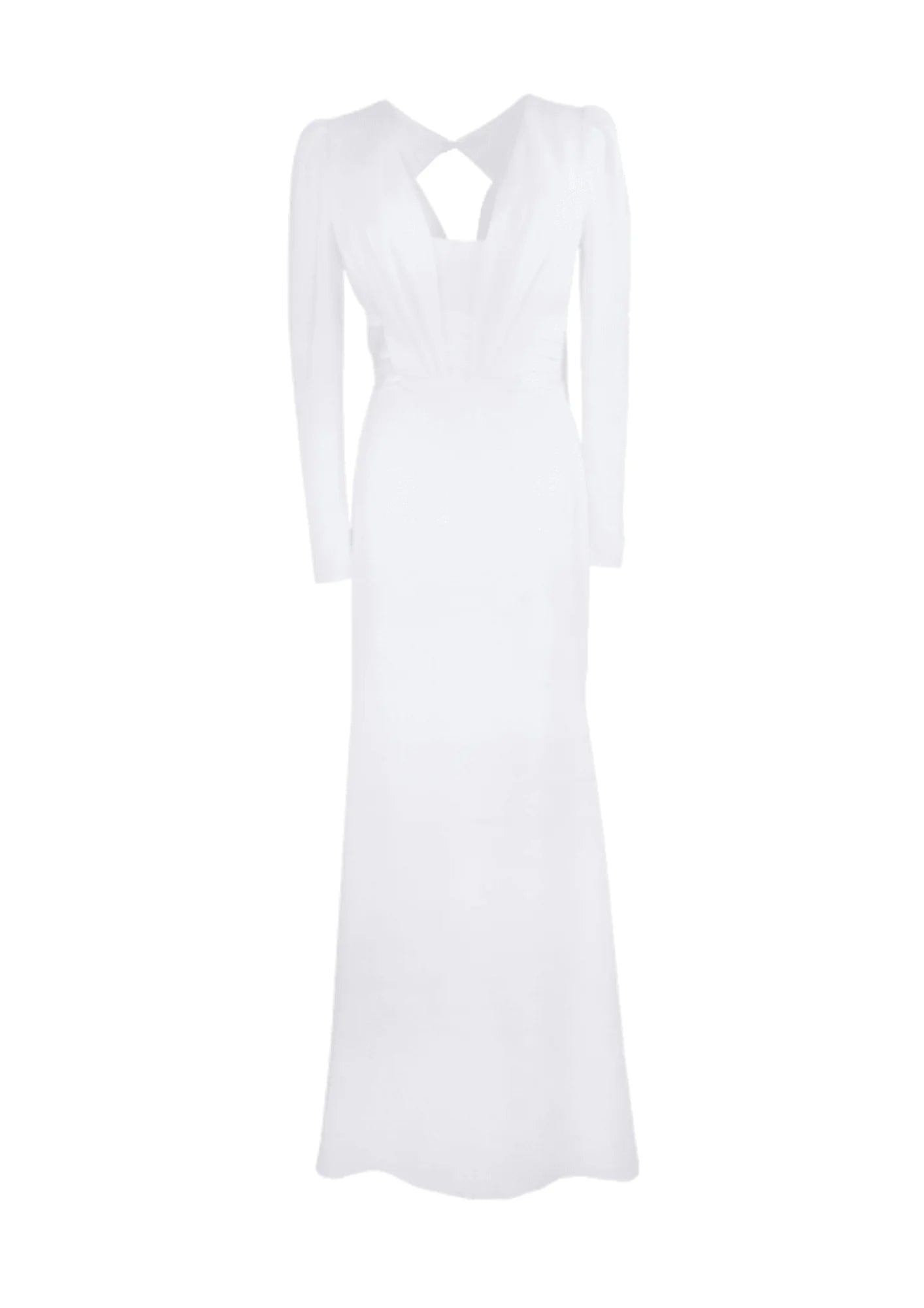 Langarmes weißes Hochzeitskleid