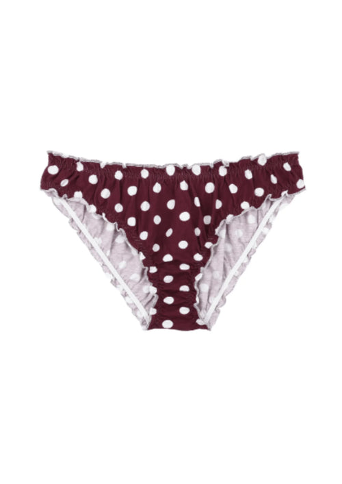 Lila Bloomer mit Polka -Punkten