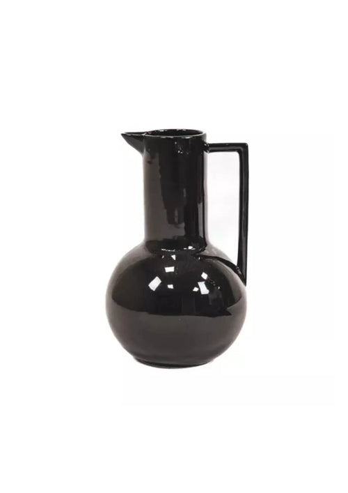BLACK JUG CERAMIC VASE