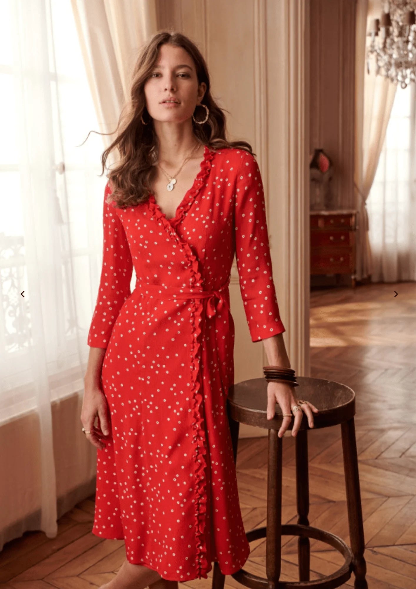Rot gedruckter Betty -Kleid