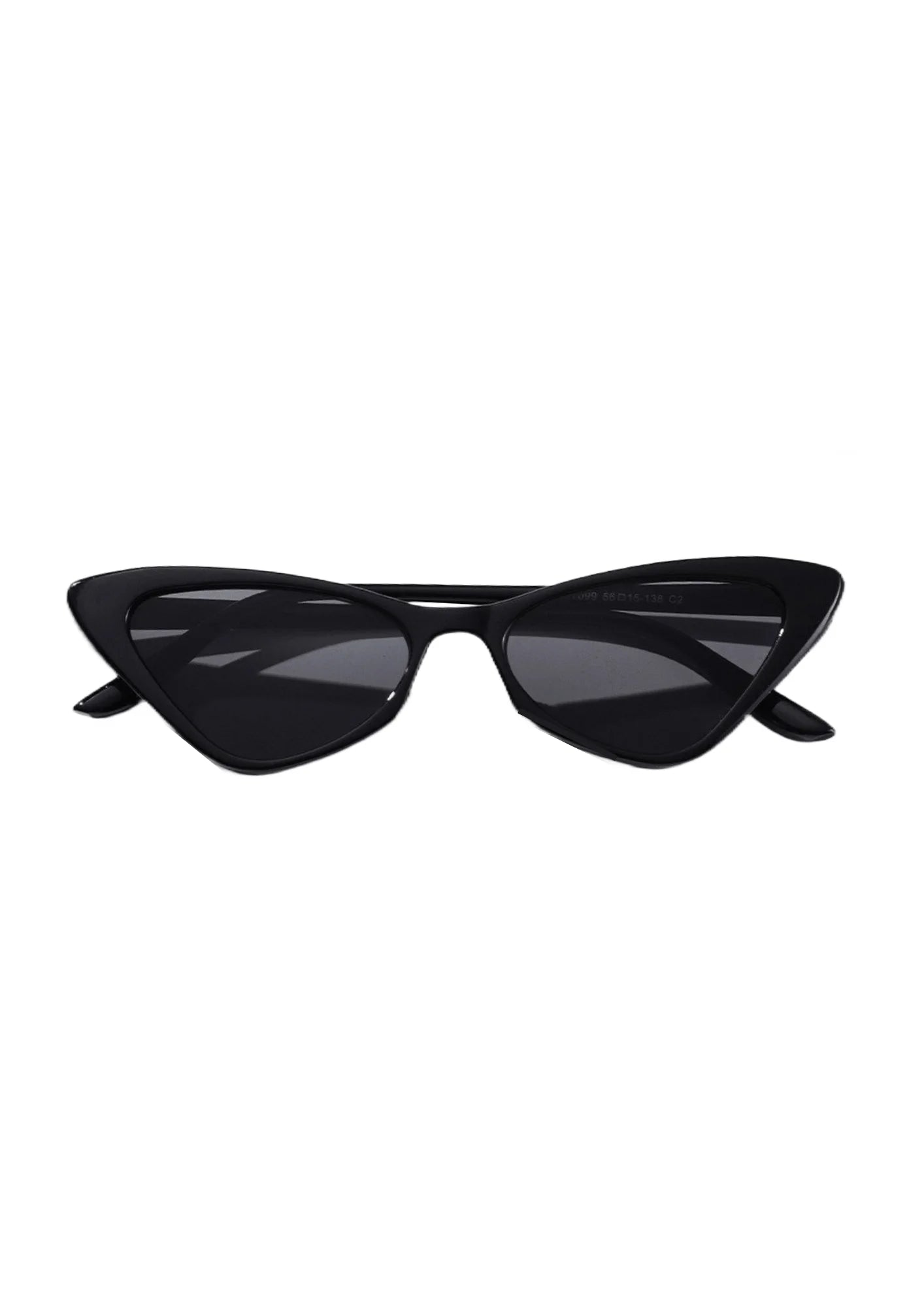 Schwarze schlanke Cateye -Sonnenbrille