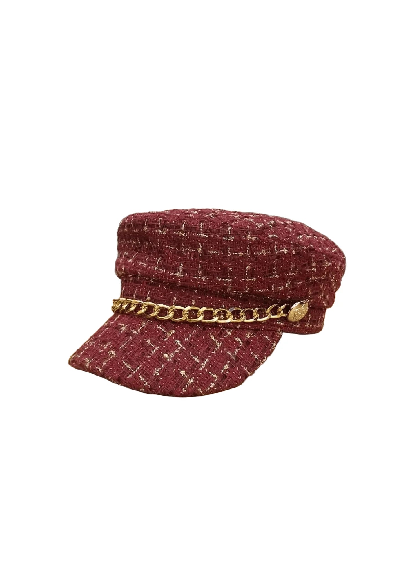 RED FISHERMAN CAP WITH CHAIN