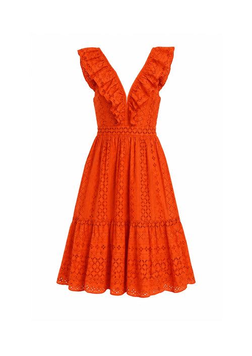 CORAL ROSINE MIDI DRESS