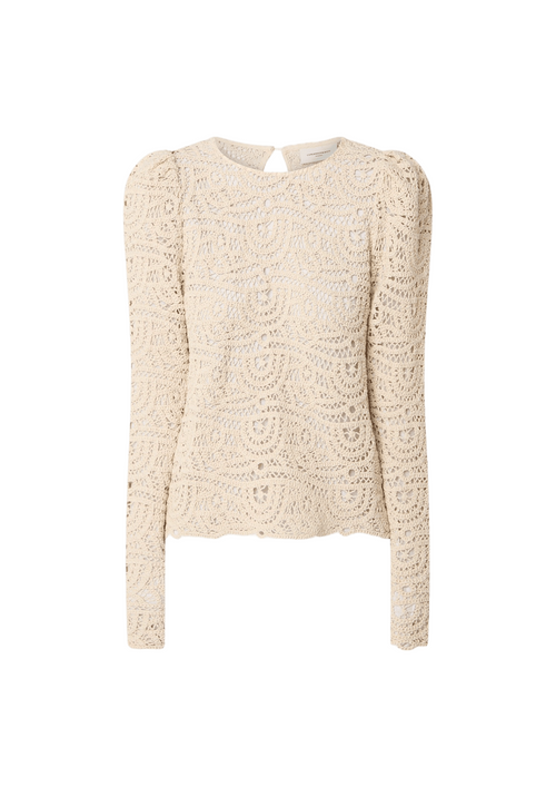 KARLA CROCHET LONG-SLEEVED TOP