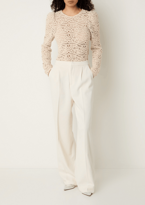 KARLA CROCHET LONG-SLEEVED TOP