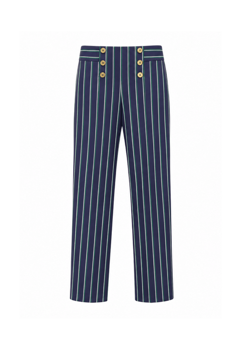 BLUE & GREEN STRIPED TROUSERS