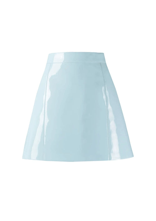 CELESTE BLUE VINYL MINI SKIRT