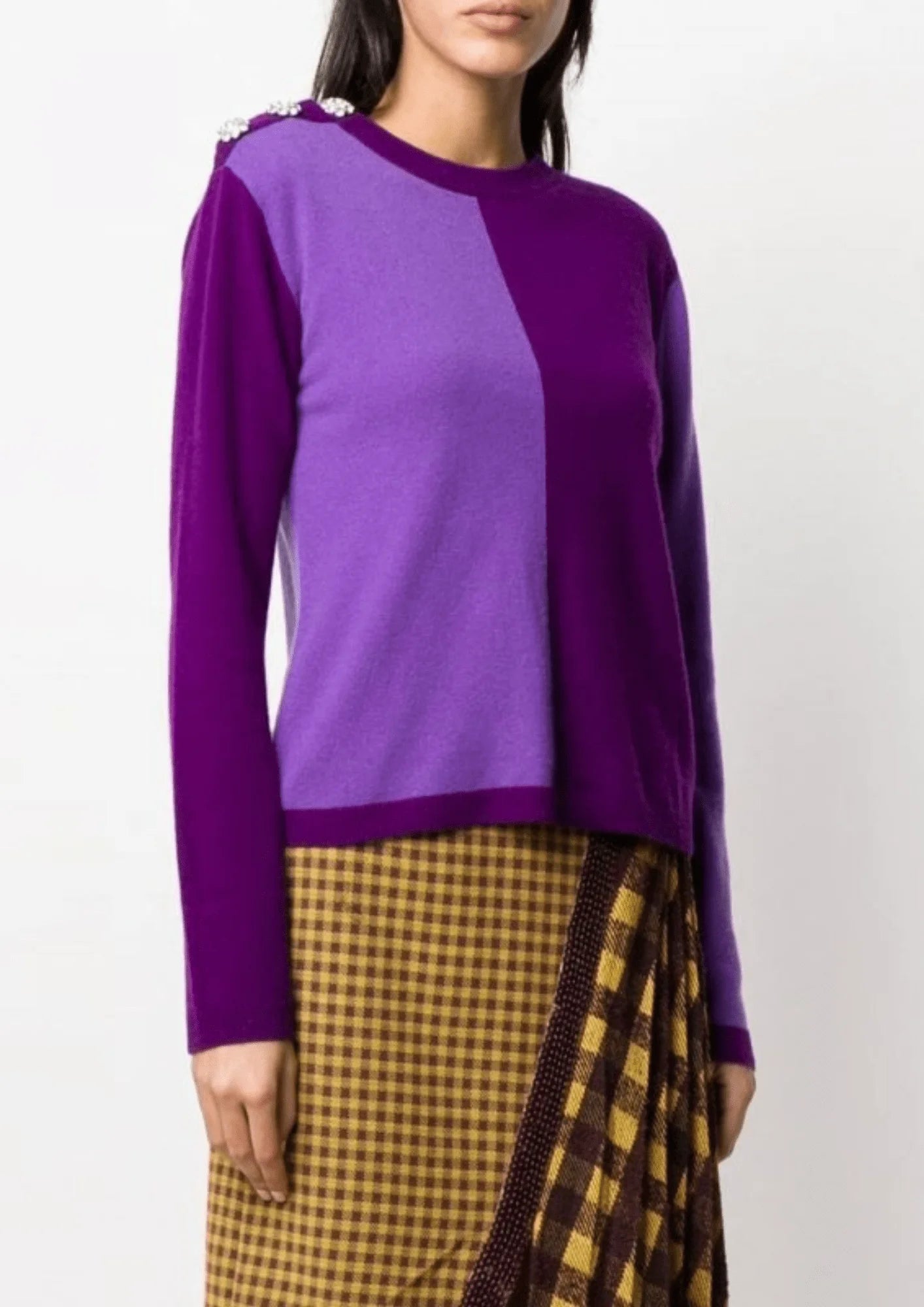 Farbblock Cashmere Purple Pullover