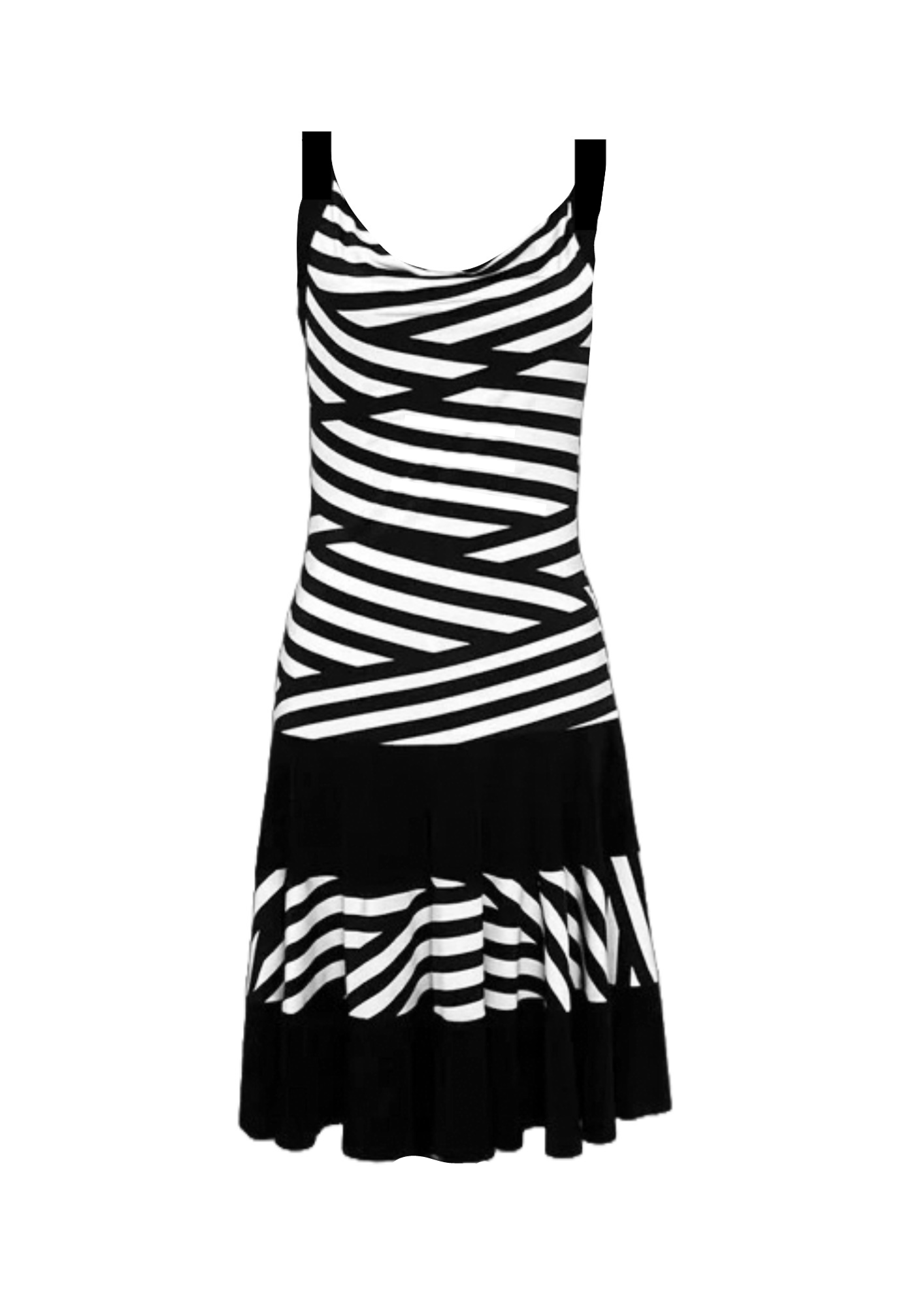 Schwarz -weiß gestreiftes Kleid