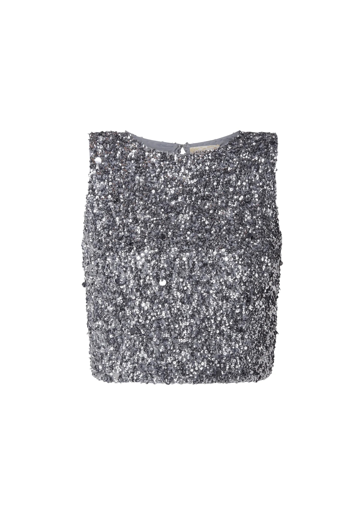 GREY PICASSO SEQUINED CROPPED TOP