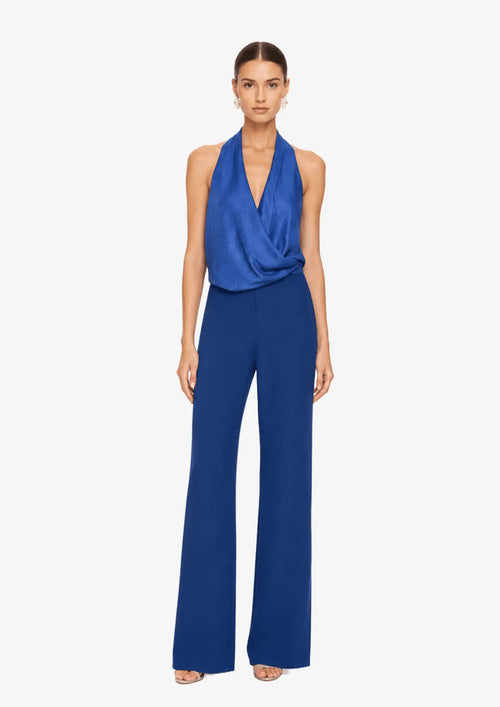 BLUE SATIN JUMPSUIT