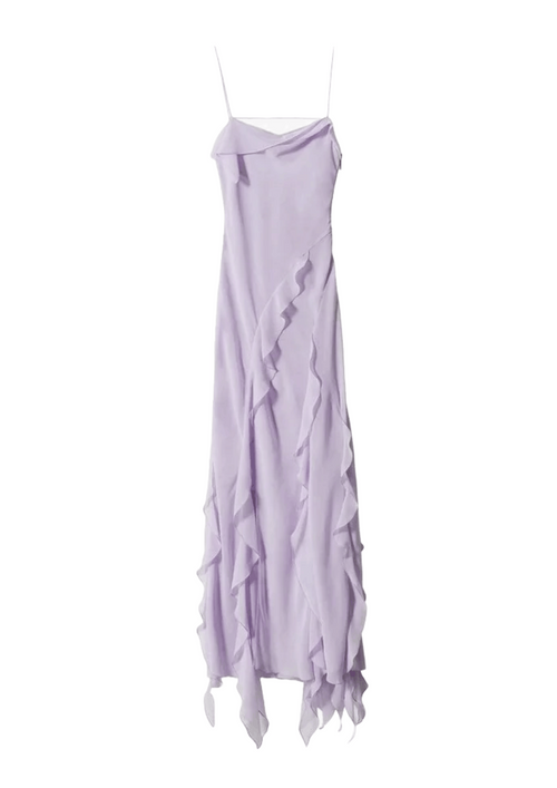 LAVENDER RUFFLED MAXI DRESS