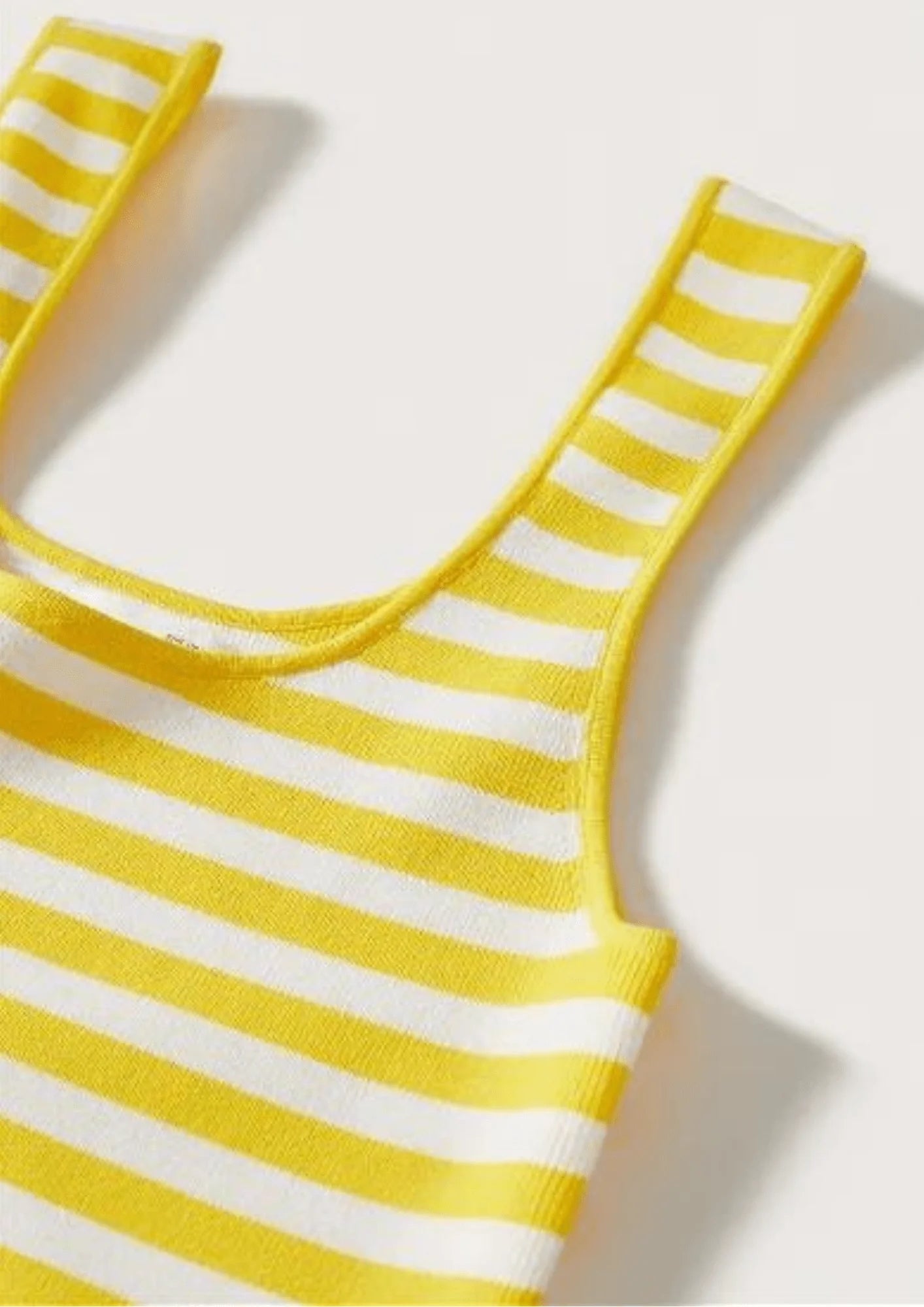 YELLOW STRIPED JERSEY TOP
