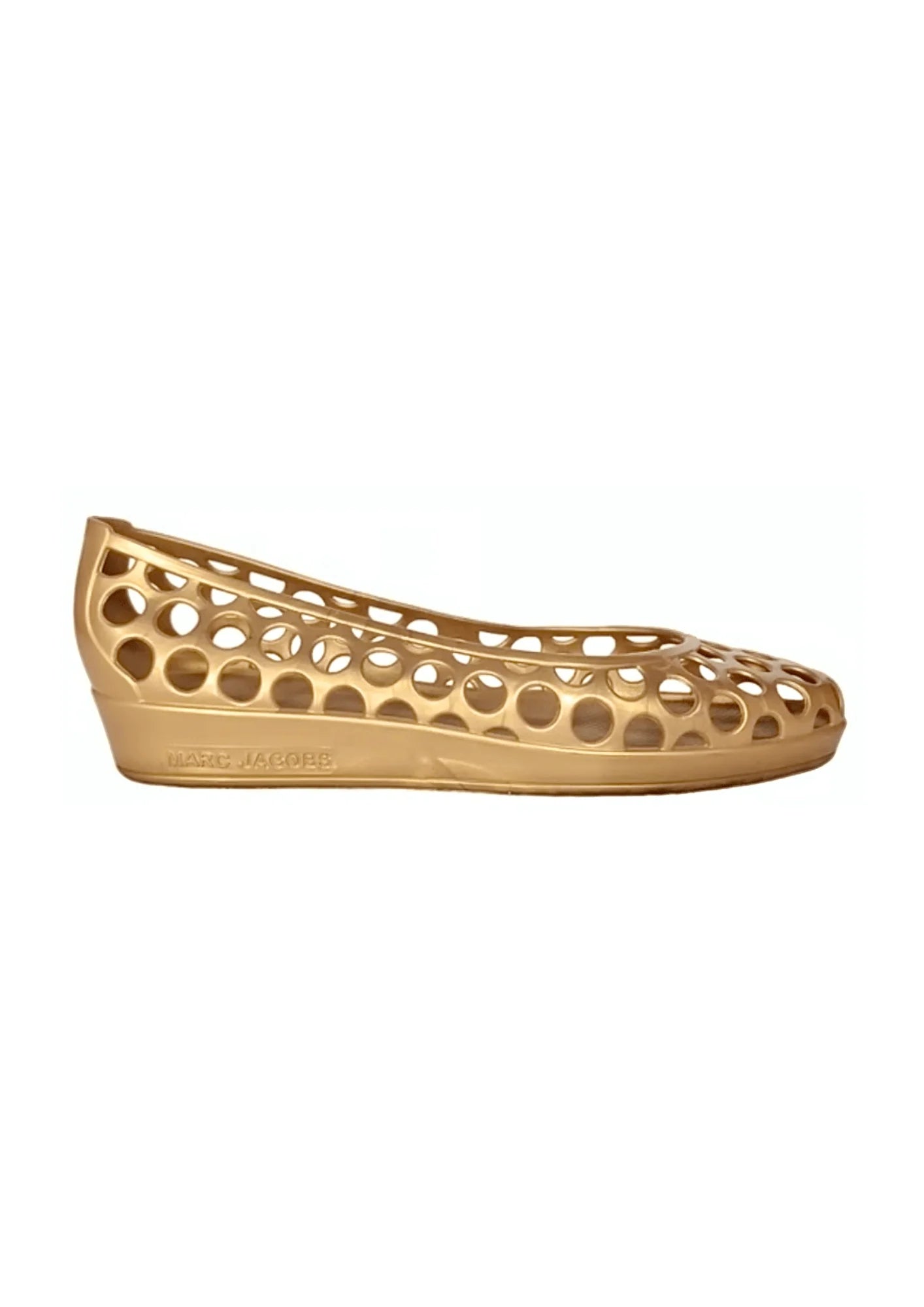 GOLD SURF JELLY PERFORATED SANDALS