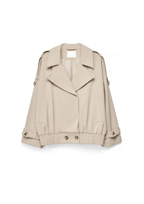 BEIGE BOMBER-TRENCHCOAT