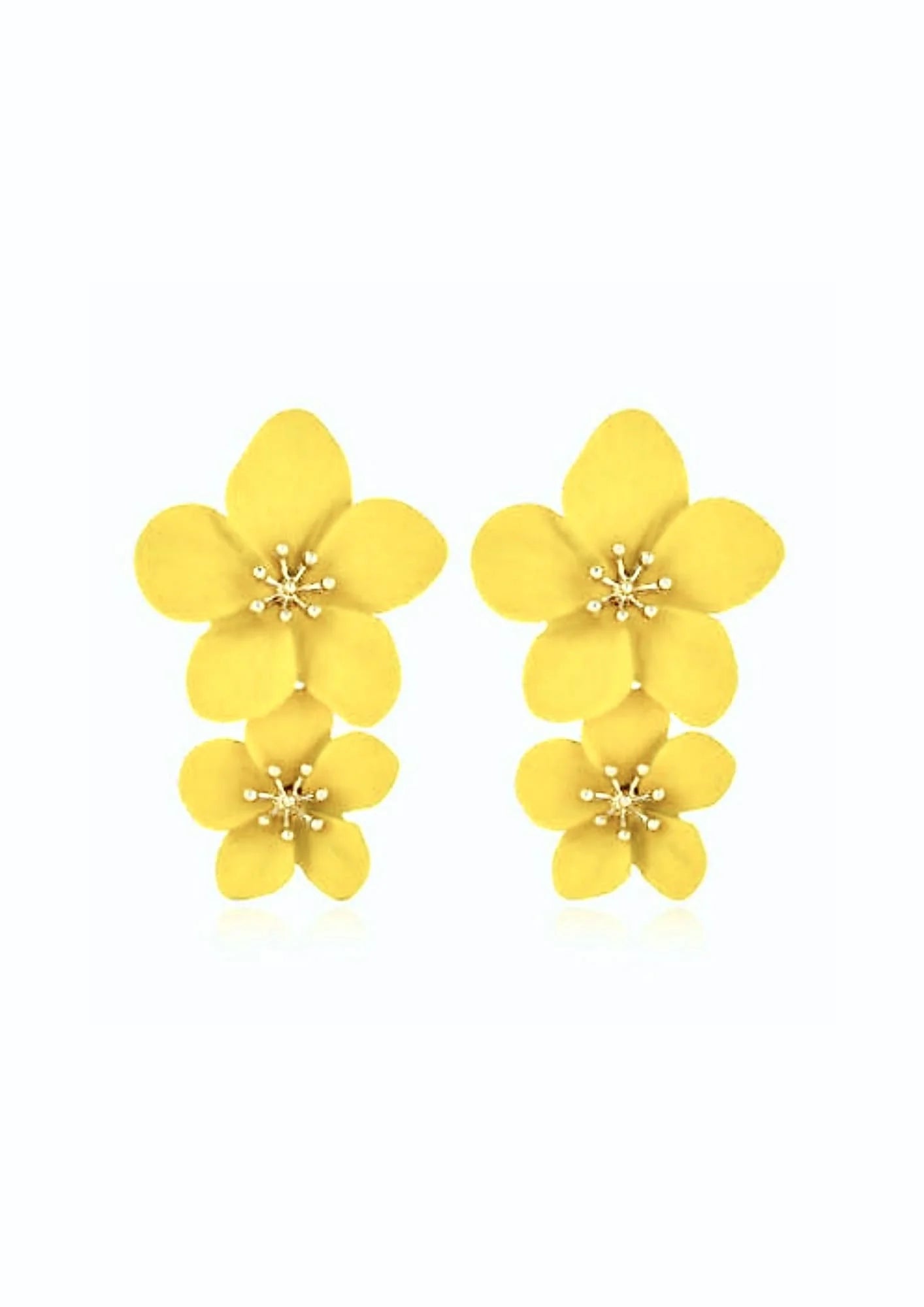 YELLOW FLORAL EARRINGS
