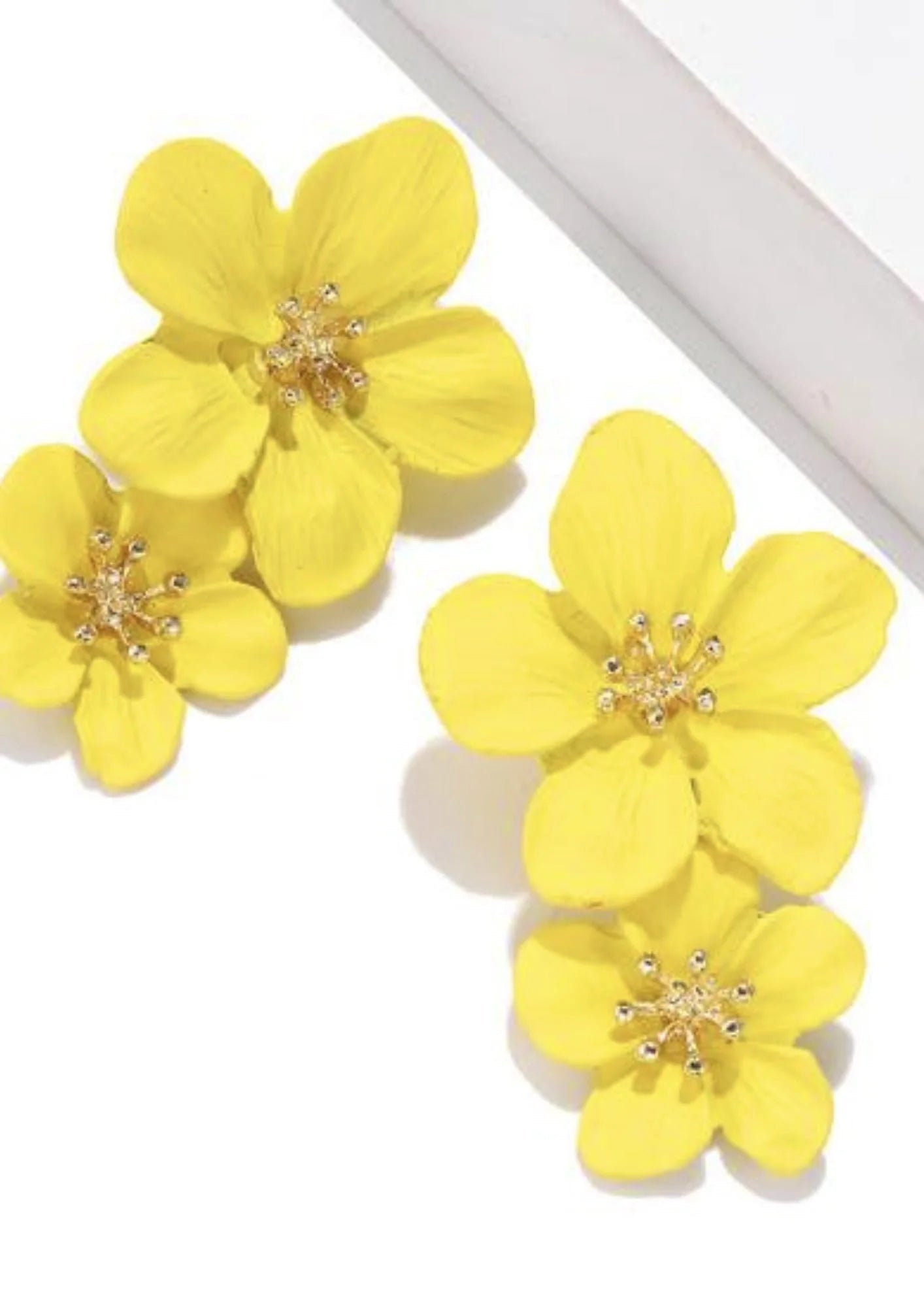 YELLOW FLORAL EARRINGS