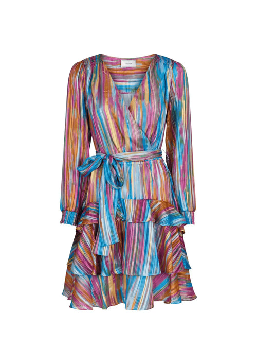 DENNIE BLURRED STRIPED MINI DRESS