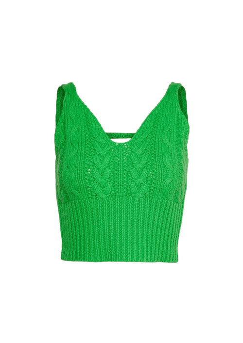 VIBRANT GREEN KAYA CROP KNIT TOP