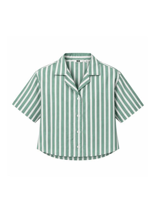 GREEN STRIPED LINEN SHIRT