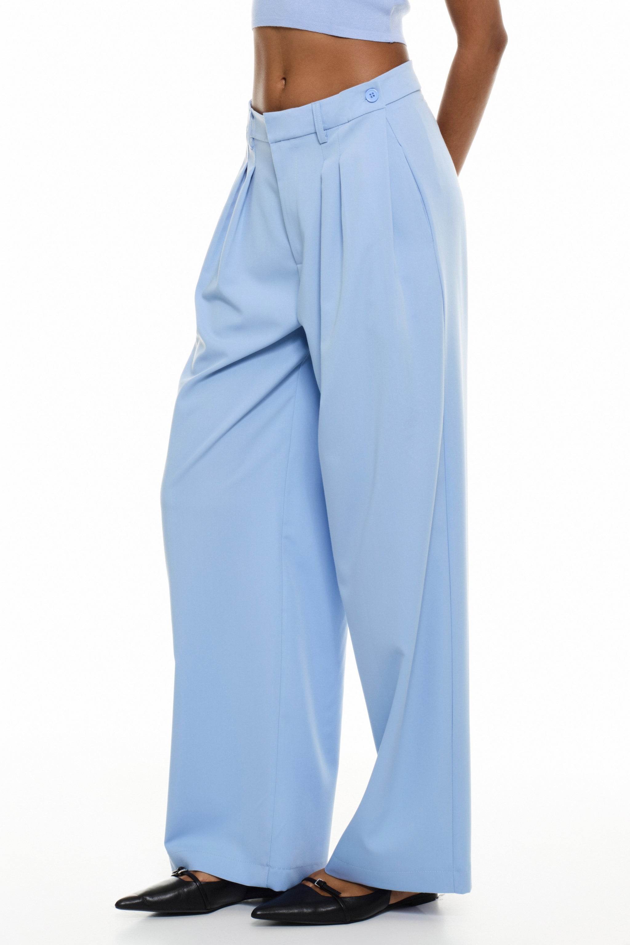 SKY BLUE LOOSE FIT TROUSERS