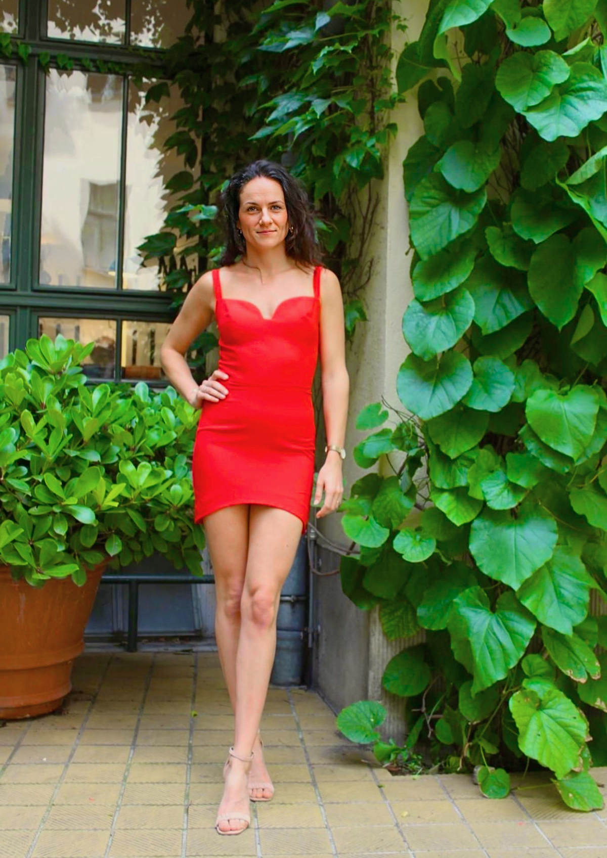 Korallen Mini -Kleid