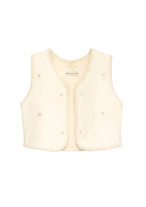 WHITE DAISY COTTON VEST