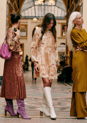 ROBE ESTEL EN PATCHWORK CAMEL