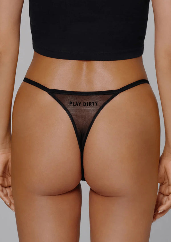 BLACK PLAY DIRTY THONG