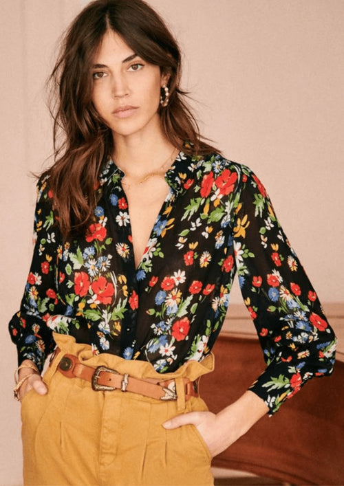 BLACK FLORAL TIANA BLOUSE