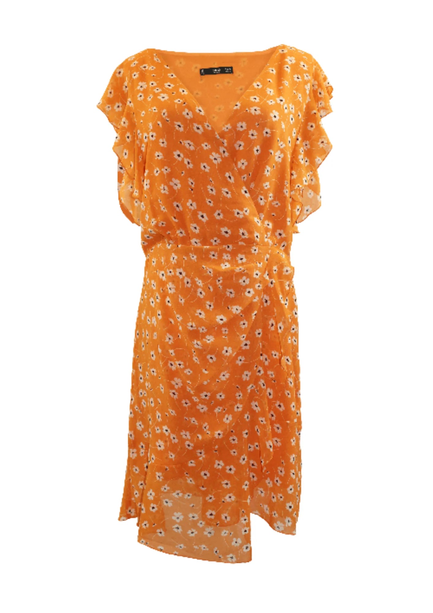 Robe florale de gaze orange
