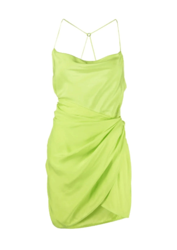 GREEN SHIROI SILK MINI DRESS