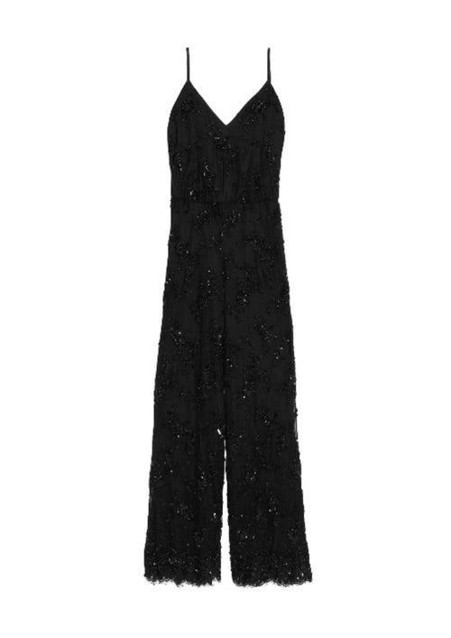 Schwarzer Jumpsuit mit Pailletten