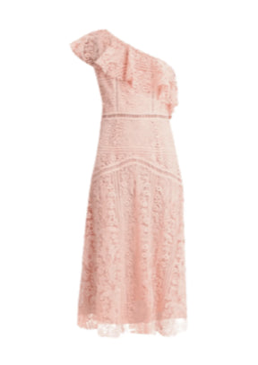 Asymmetrisches Spitzenkleid