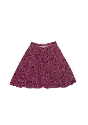 RED PRINTED MINI SKIRT