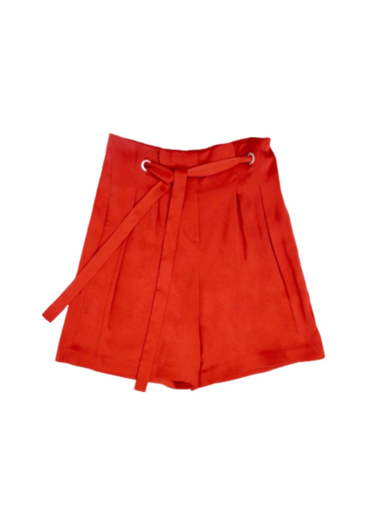 Satin Bermuda Shorts - Safranrot