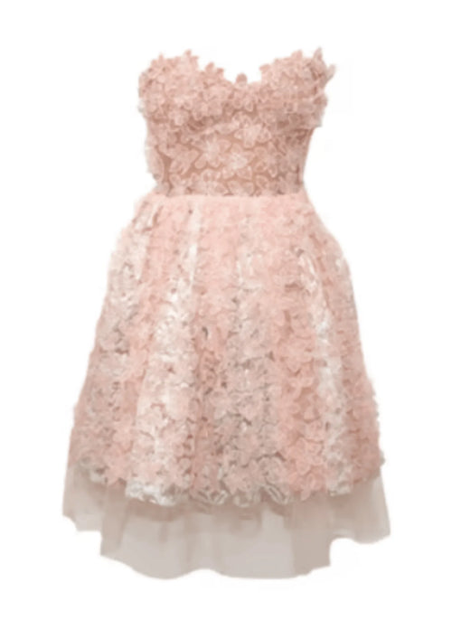 LIGHT PINK FLORAL TULLE DRESS
