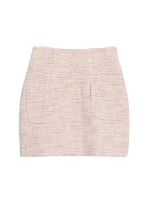PASTEL PINK TWEED MINI SKIRT