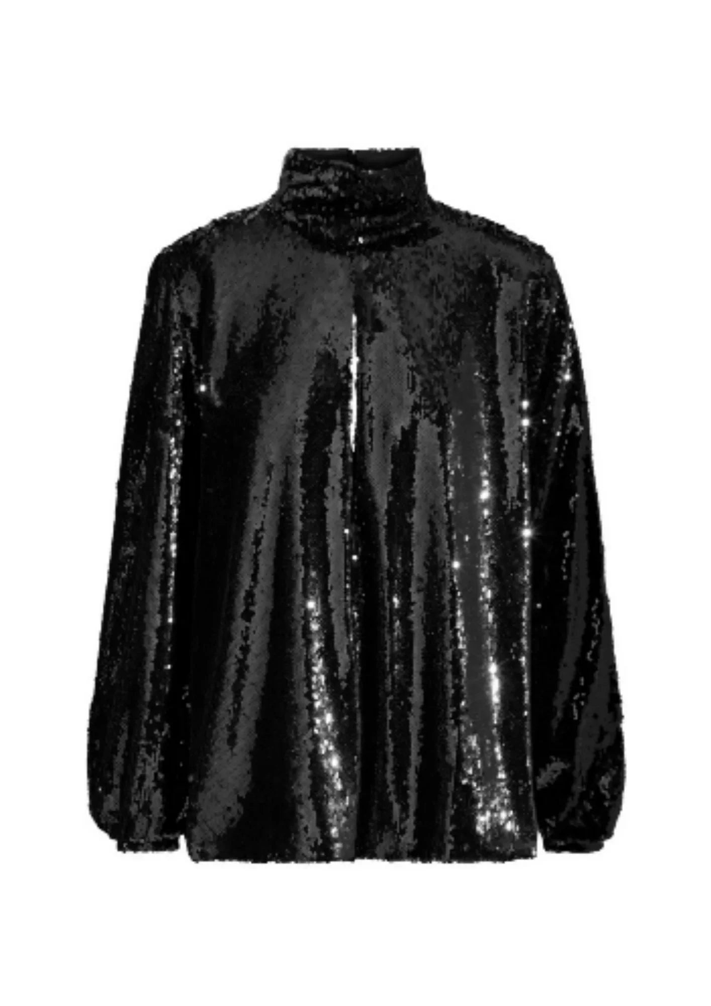 BLACK SEQUINED BLOUSE