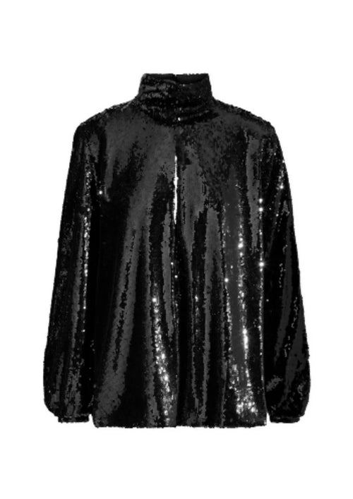 BLACK SEQUINED BLOUSE