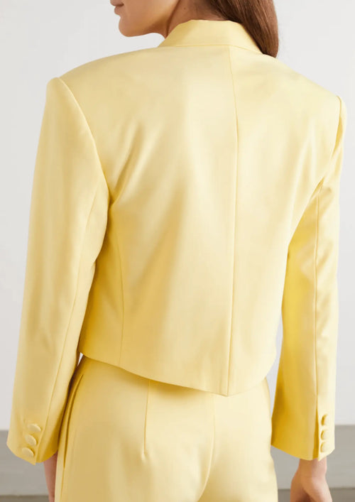 Blazer recadré jaune pastel