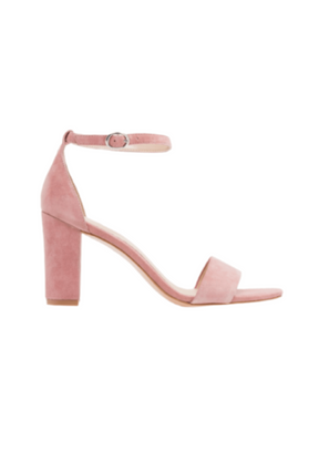 PASTEL PINK HIGH-HEELED SANDALS